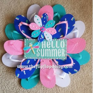 Adorable Handmade "Hello Summer" Flip Flop Wreath Wall Door Decor Coastal Patio    392087927991